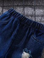 Zestaw polo w kratę z jeansami