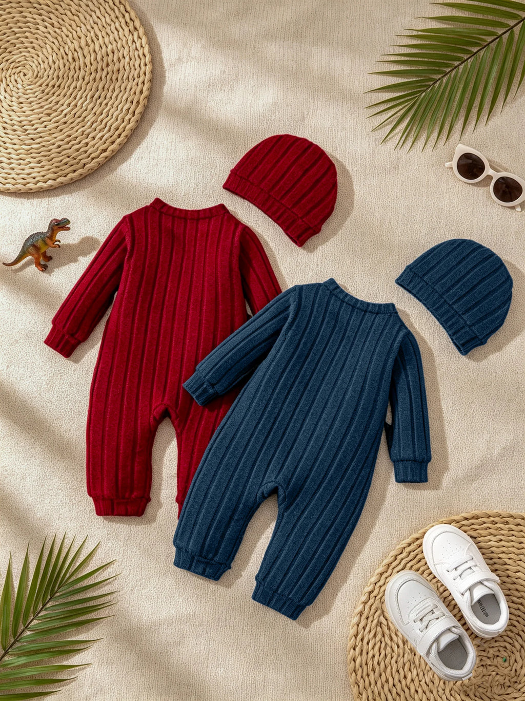 Czerwony kombinezon z misiem